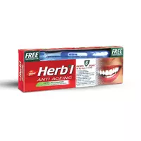 Зубна паста Dabur Herb'l Антивікова 150 гр + зубна щітка